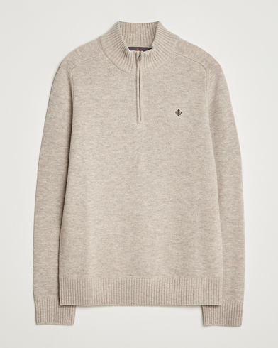 Heren | Morris | Morris Hertford Lambswool Merino Half Zip Khaki