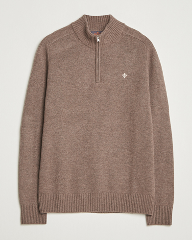 Heren | Morris | Morris Hertford Lambswool Merino Half Zip Brown