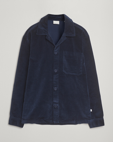 Heren | KnowledgeCotton Apparel | KnowledgeCotton Apparel Cotton Corduroy Overshirt Night Sky