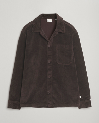 Heren | KnowledgeCotton Apparel | KnowledgeCotton Apparel Cotton Corduroy Overshirt Chocolate