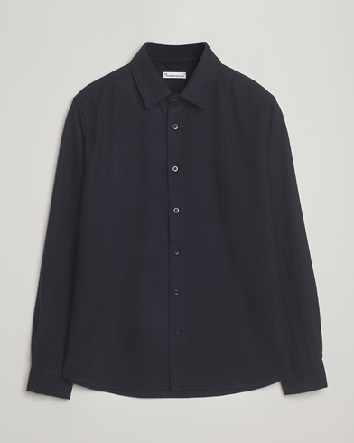 Heren | KnowledgeCotton Apparel | KnowledgeCotton Apparel Merino Wool Overshirt Night Sky
