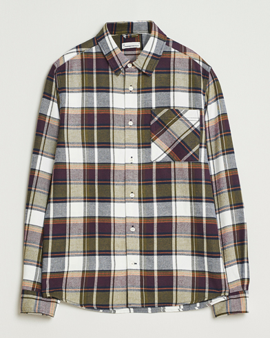 Heren | KnowledgeCotton Apparel | KnowledgeCotton Apparel Cotton Checked Flannel Shirt Green