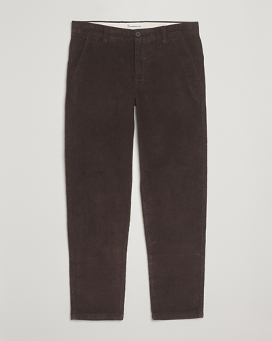 Heren | KnowledgeCotton Apparel | KnowledgeCotton Apparel Chuck Regular Cord Trousers Chocolate