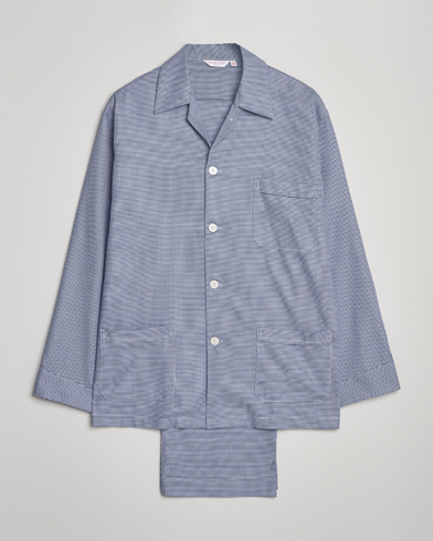 Heren | Derek Rose | Derek Rose Checked Cotton Pyjama Set Navy