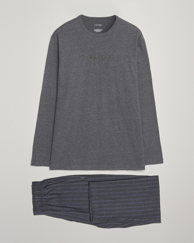 Heren | Calvin Klein | Calvin Klein Flannel Pyjama Set Charcoal