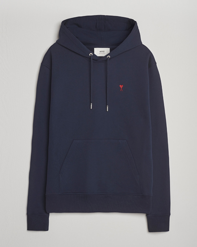 Heren | AMI | AMI Heart Logo Hoodie Night Blue