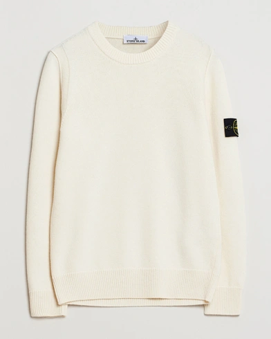 Heren | Stone Island | Stone Island Knitted Lambswool Crew Neck Ivory