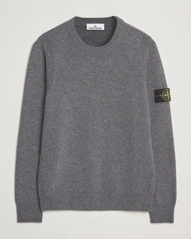 Heren | Stone Island | Stone Island Knitted Lambswool Crew Neck Cement Melange