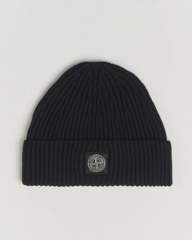 Heren | Stone Island | Stone Island Full Rib Wool Beanie Navy