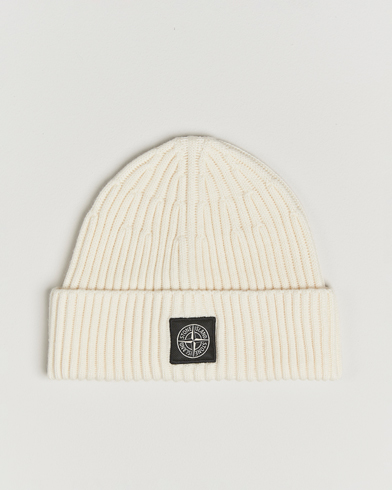 Heren | Stone Island | Stone Island Full Rib Wool Beanie Ivory