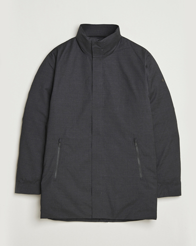 Heren | Scandinavian Edition | Scandinavian Edition Axis Loro Piana Padded Coat Dark Grey Melange