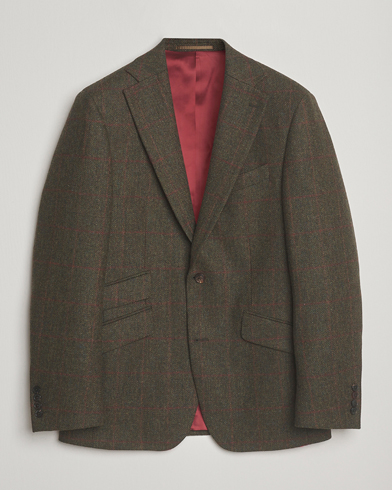 Heren | Walker Slater | Walker Slater Edward Lambswool Windowpane Blazer Dark Green