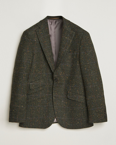 Heren | Walker Slater | Walker Slater Edward Lambswool Donegal Windowpane Blazer Dark Green