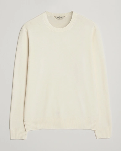 Heren | Gran Sasso | Gran Sasso Wool/Cashmere Washed Crew Neck Cream Melange