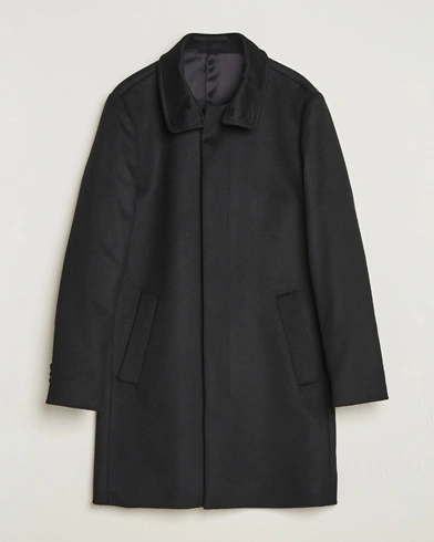Heren | Tiger of Sweden | Tiger of Sweden Aleric Wool/Cashmere Stand Up Coat Black
