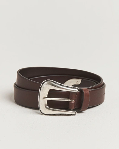 Heren | Tiger of Sweden | Tiger of Sweden Ecus Western Leather Belt Dark Brown