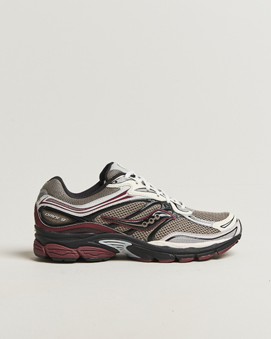 Heren | Saucony | Saucony Progrid Omni 9 Running Sneaker Tan/Maroon