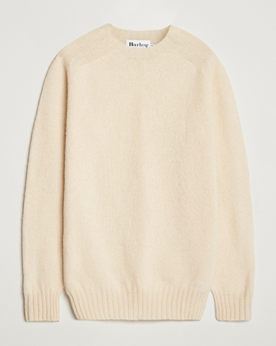 Heren | Harley Of Scotland | Harley Of Scotland Brushed Supersoft Lambswool Crewneck Vanilla