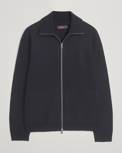 Heren | Morris | Morris Corke Knitted Zip Jacket Navy