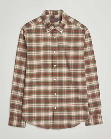 Heren | Morris | Morris Flannel Check Shirt Olive