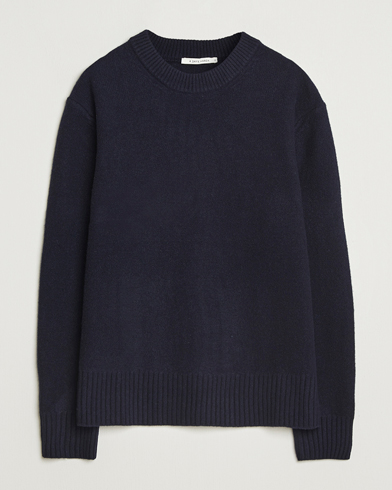 Heren | A Day's March | A Day's March Tietar Boiled Merino Sweater Navy