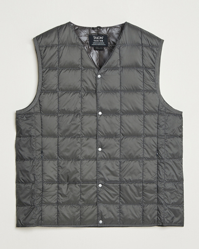 Heren | TAION | TAION V-Neck Lightweight Down Vest Dark Grey
