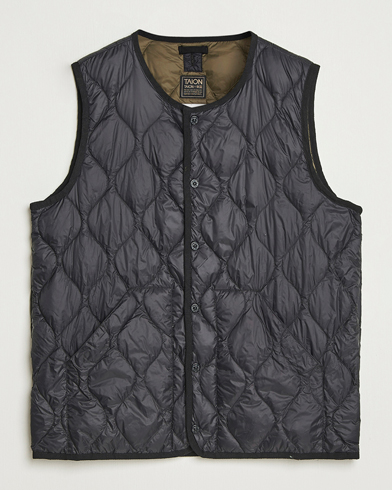 Heren | TAION | TAION Military Crew Neck Down Vest Black