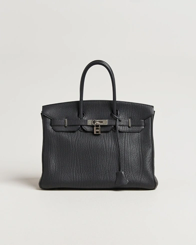 Heren | Hermès Pre-Owned | Hermès Pre-Owned Birkin 35 Fjord Leather Black