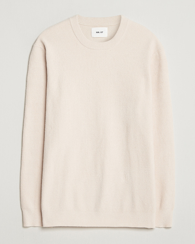 NN07 Danny Rib Knitted Crew Neck Ivory – Wit