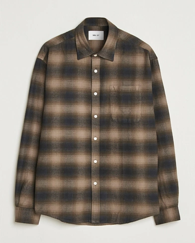 NN07 Deon Flannel Checked Shirt Black/Green – Groen