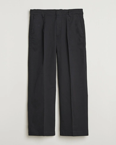 NN07 Kay Cotton Pleated Trousers Black – Zwart