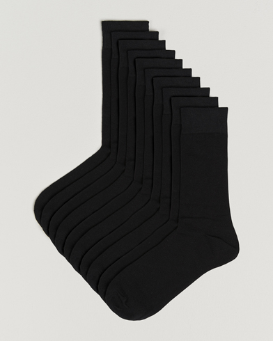 Heren | Care with Carl | Care with Carl 10-Pack Solid Cotton Socks BLACK