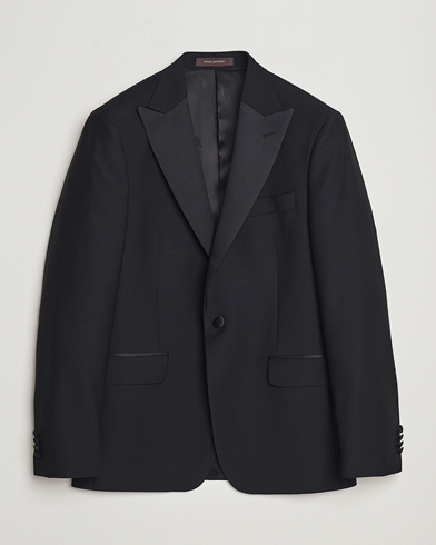 Heren | Oscar Jacobson | Oscar Jacobson Frampton Wool Tuxedo Blazer Black