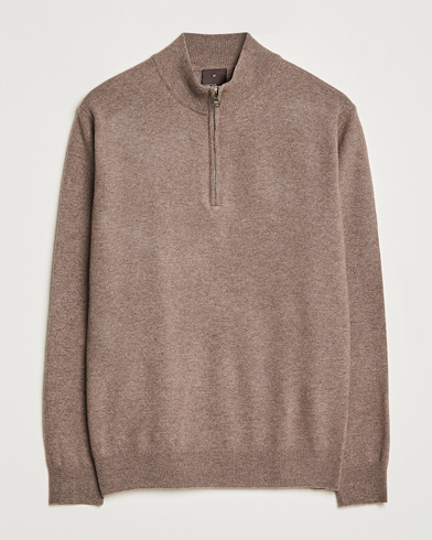 Heren | Oscar Jacobson | Oscar Jacobson Patton Wool Half-Zip Beige
