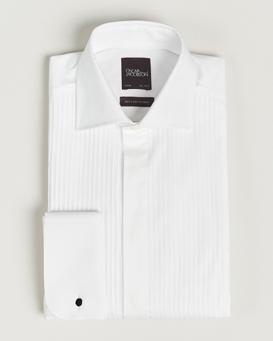 Heren | Oscar Jacobson | Oscar Jacobson Slim Fit Cut Away Tuxedo Double Cuff White