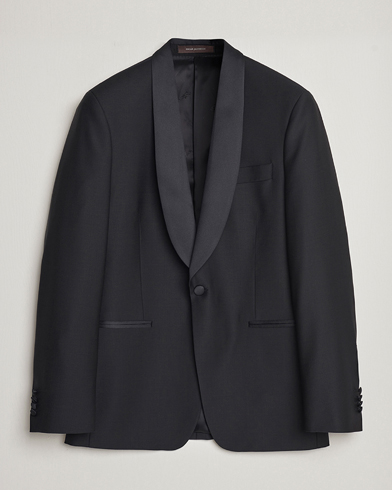 Heren | Oscar Jacobson | Oscar Jacobson Figaro Wool Tuxedo Blazer Black