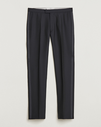 Heren | Oscar Jacobson | Oscar Jacobson Denz Straight Wool Tuxedo Trousers Black
