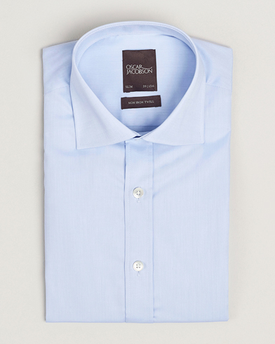 Heren | Oscar Jacobson | Oscar Jacobson Slim Fit Cut Away Non Iron Twill Light Blue