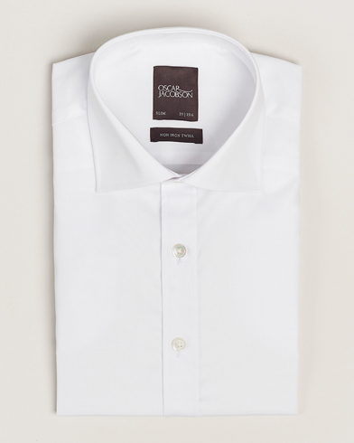 Heren | Oscar Jacobson | Oscar Jacobson Slim Fit Cut Away Non Iron Twill White