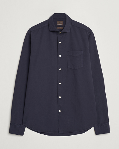 Heren | Oscar Jacobson | Oscar Jacobson Reg Fit Wide Spread Collar Twill Night Blue