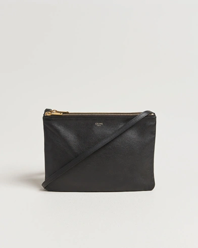 Celine Pre-Owned Trio Bag Medium Leather Black – Zwart
