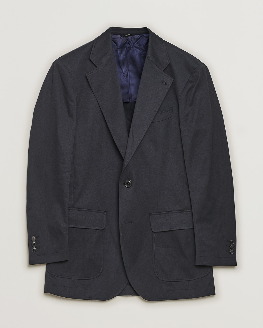 Heren | Pre-owned | Berg&Berg Cotton Blazer Navy 48