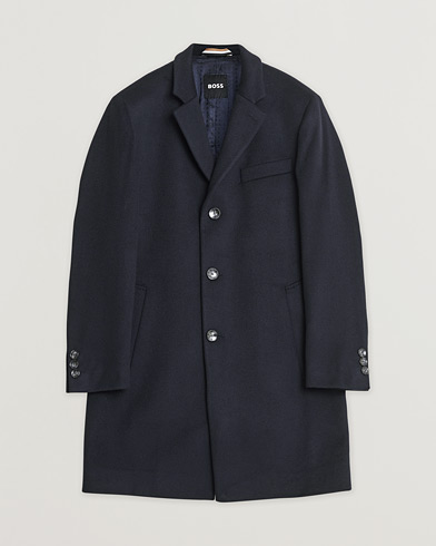 Heren | Pre-owned | BOSS BLACK Hyde Wool/Cashmere Coat Dark Blue