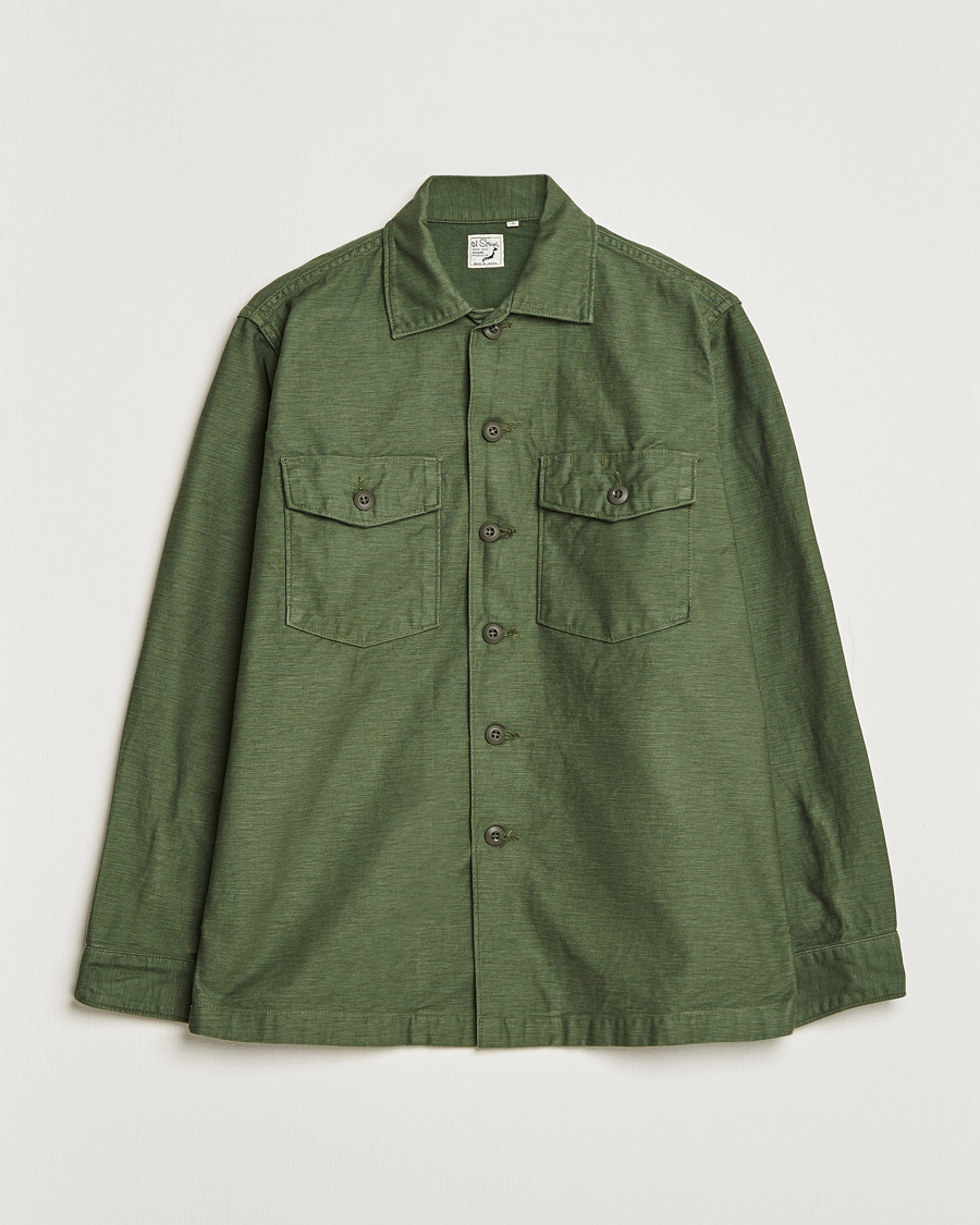 Heren | Overhemden | orSlow | Cotton Sateen US Army Overshirt Green