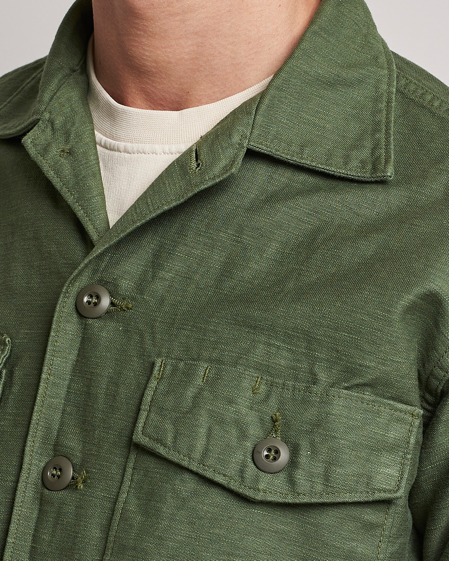 Heren | Overhemden | orSlow | Cotton Sateen US Army Overshirt Green