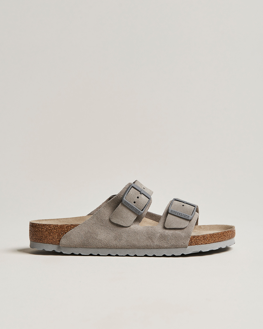Heren | Sandalen slides | BIRKENSTOCK | Arizona Soft Footbed Stone Coin Suede