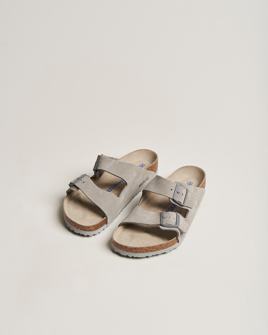 Heren | Sandalen slides | BIRKENSTOCK | Arizona Soft Footbed Stone Coin Suede