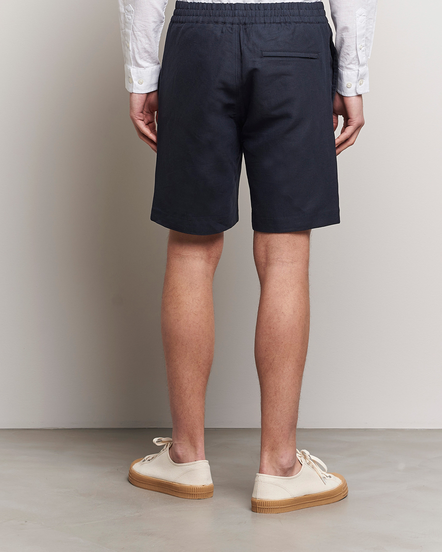 Heren | Korte broek | Samsøe Samsøe | Smith Cotton/Linen Drawstring Shorts Salute Navy