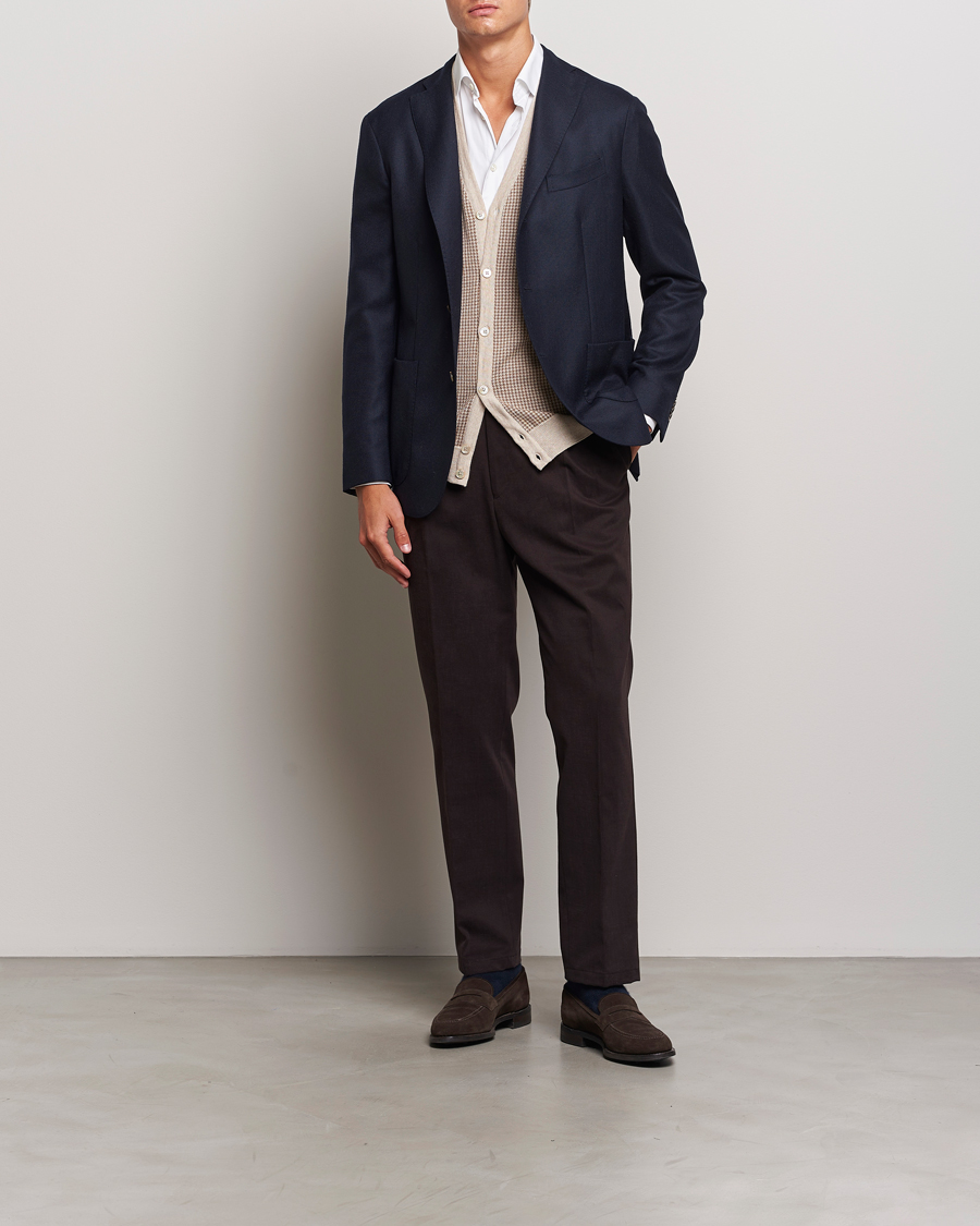 Heren | Broeken | Oscar Jacobson | Delon Brushed Cotton Trousers Brown