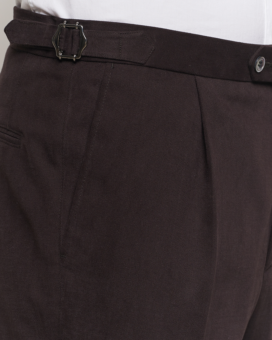 Heren | Broeken | Oscar Jacobson | Delon Brushed Cotton Trousers Brown